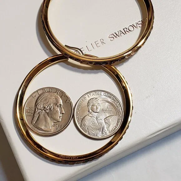 RARE Atelier Swarovski x Viktor & Rolf | "Frozen" Rose Gold Hoops - Picture 17 of 17